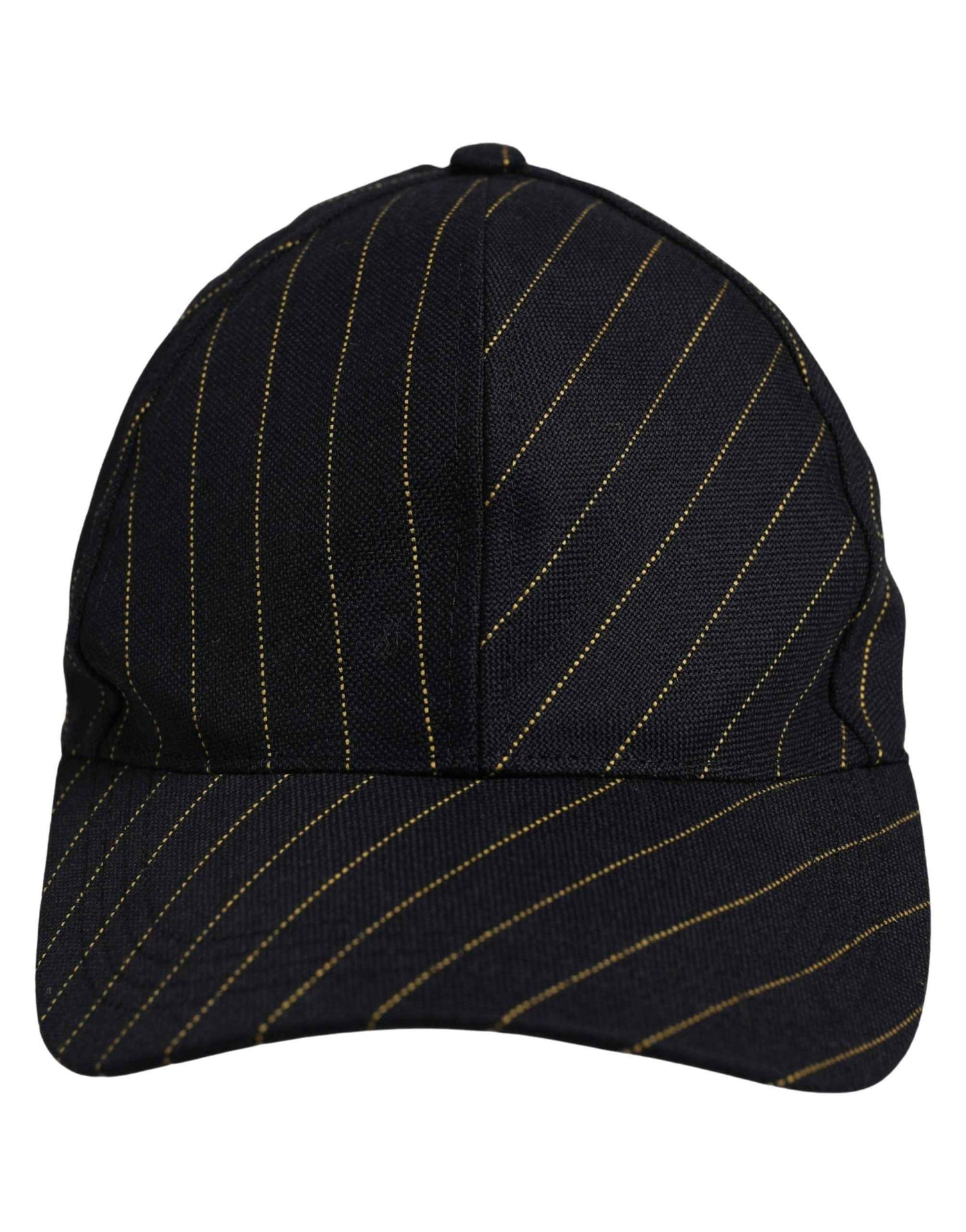 Black Gold Pinstriped Cotton Baseball Cap Hat