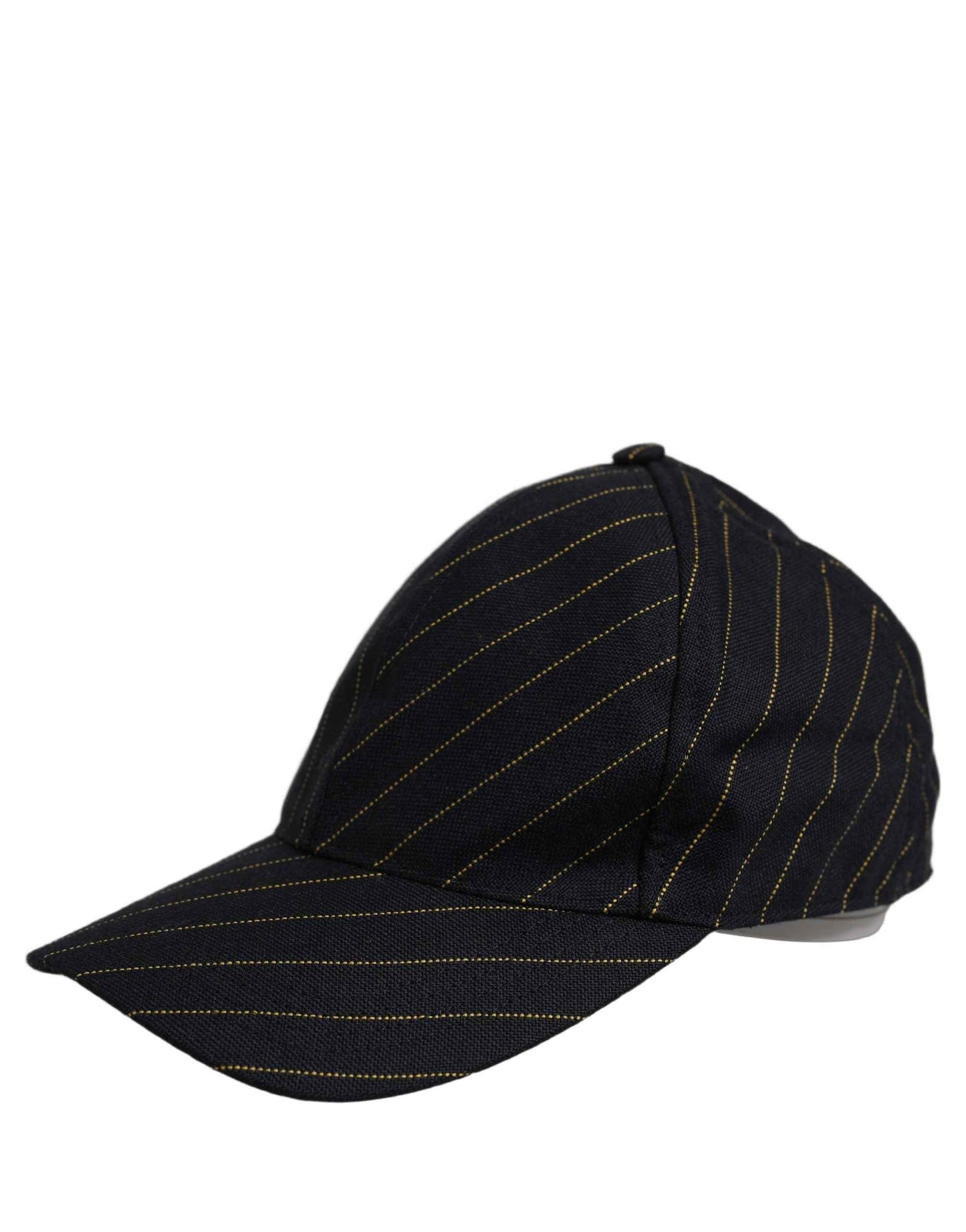 Black Gold Pinstriped Cotton Baseball Cap Hat