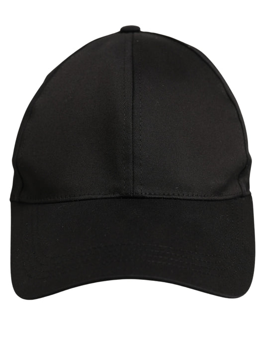 Men Black Cotton Baseball Cap 6 Panels Hat