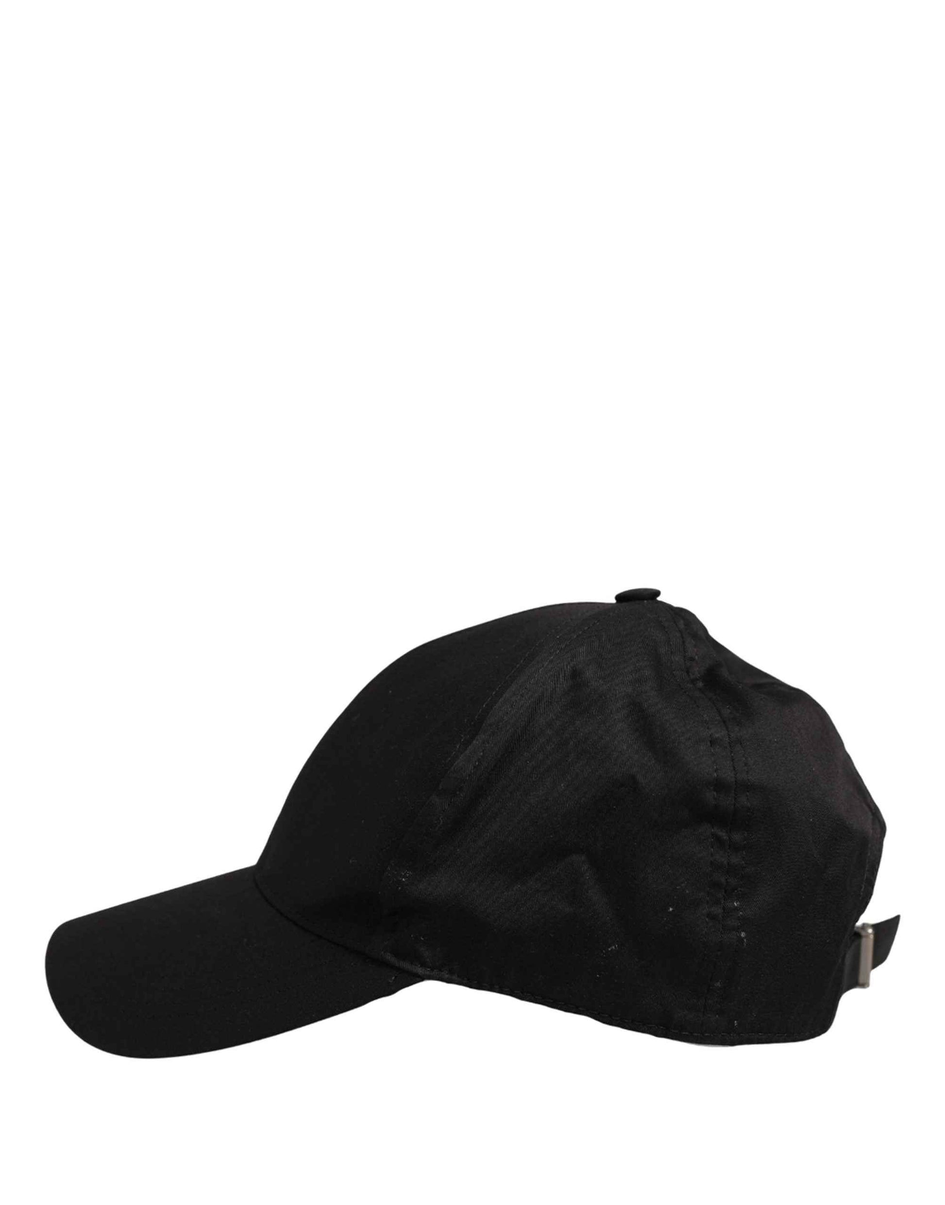 Men Black Cotton Baseball Cap 6 Panels Hat