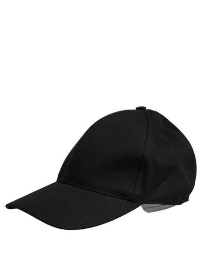 Men Black Cotton Baseball Capello 6 Panels Hat