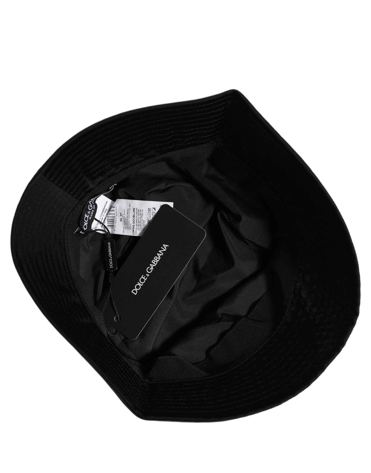 Men Black Nylon Wide Brim Bucket Capello Hat