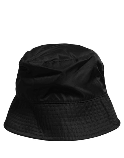 Men Black Nylon Wide Brim Bucket Capello Hat