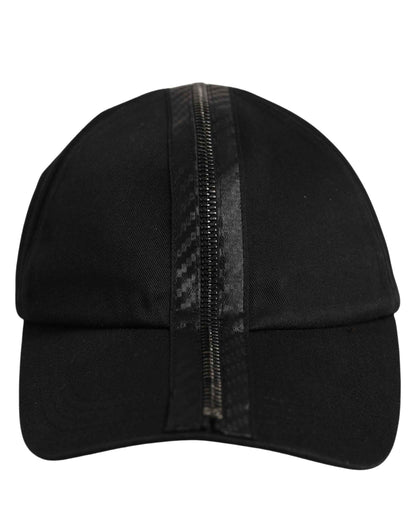 Men Black Cotton Baseball Cap 6 Panels Hat