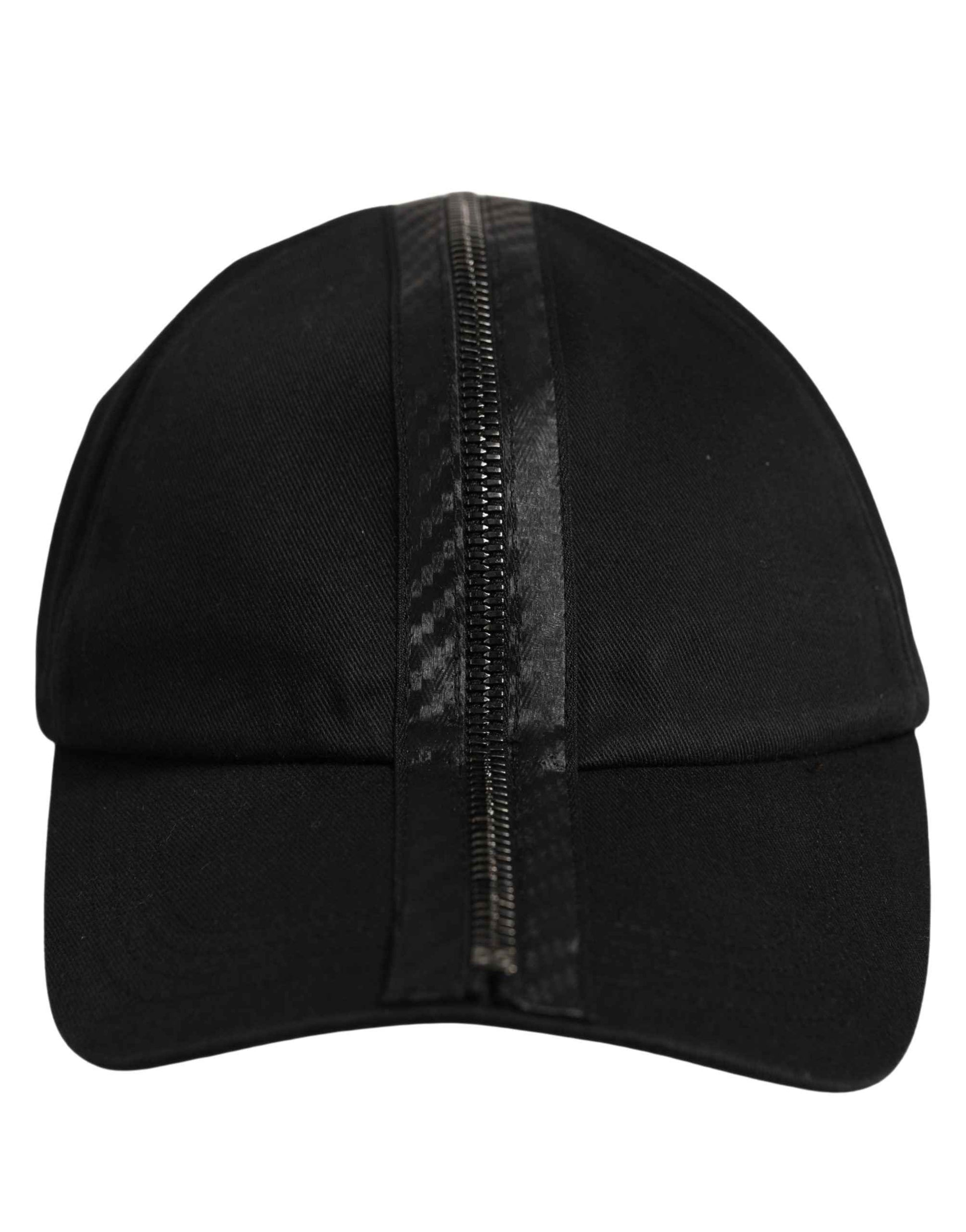 Men Black Cotton Baseball Cap 6 Panels Hat