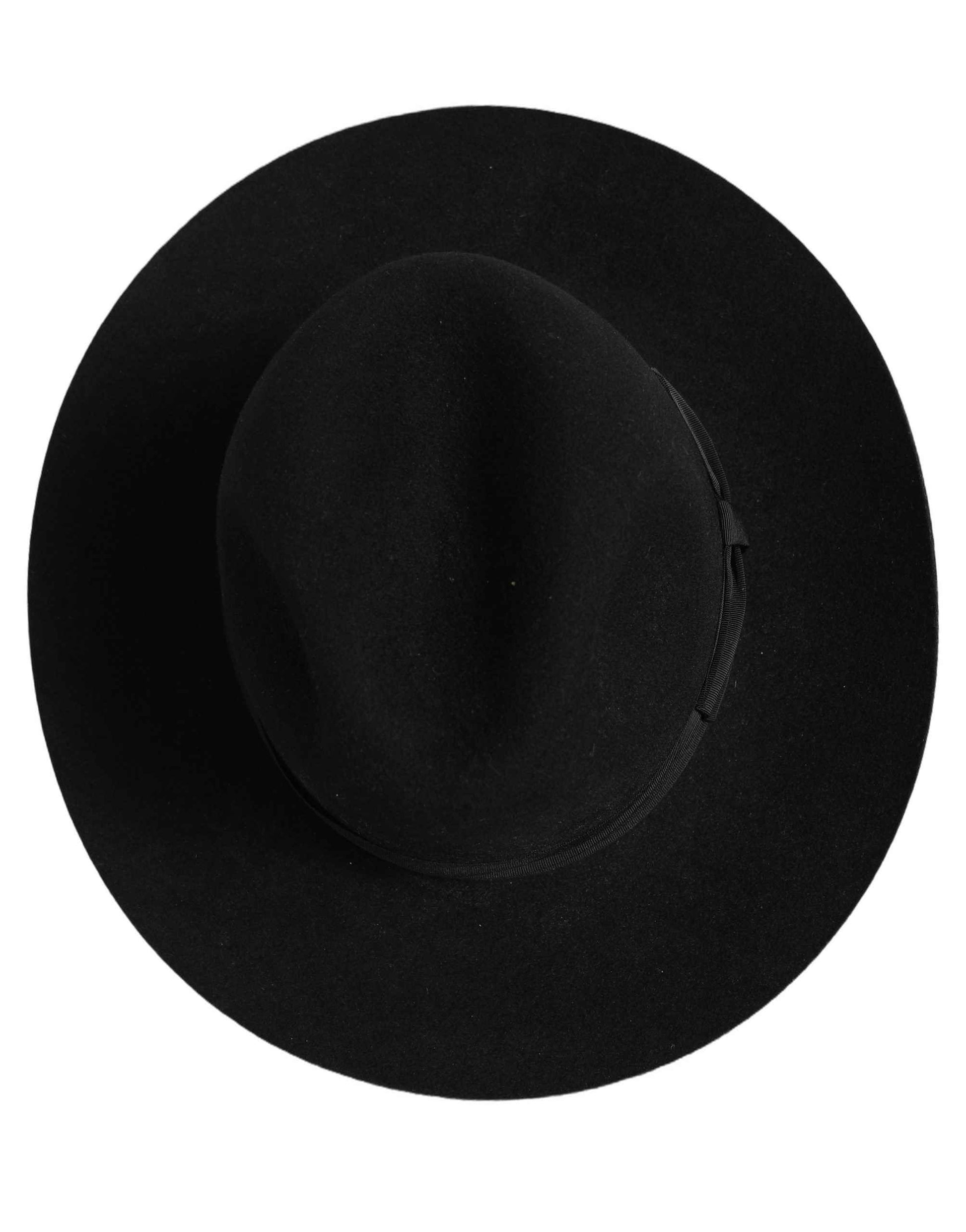 Men Black Classic Wide Brim Fedora Capello Hat