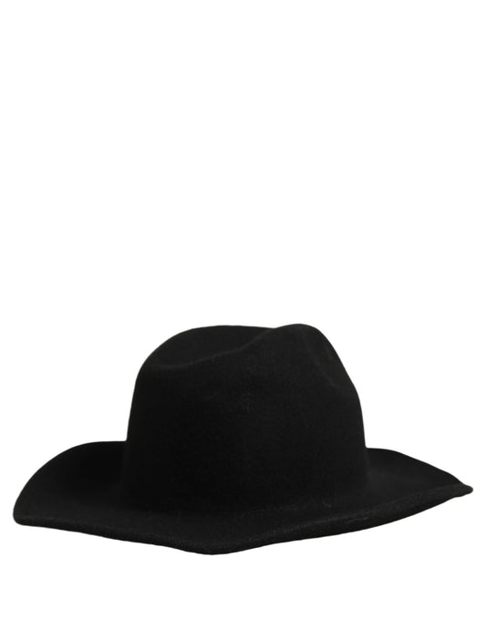 Men Black Classic Wide Brim Fedora Capello Hat