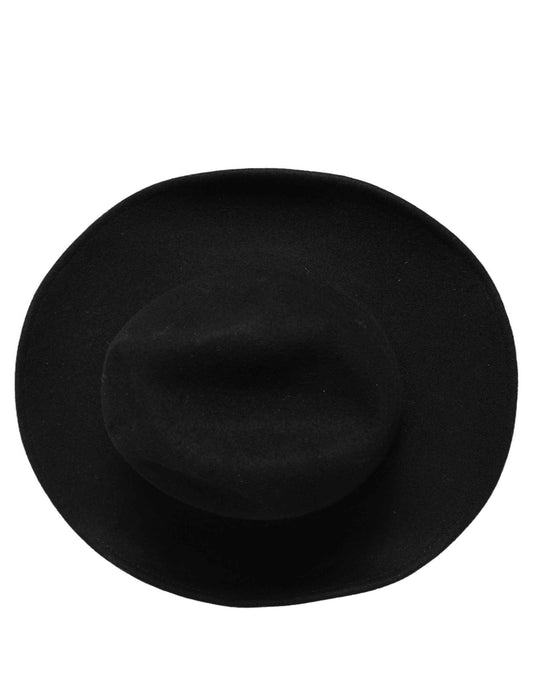 Men Black Classic Wide Brim Fedora Capello Hat
