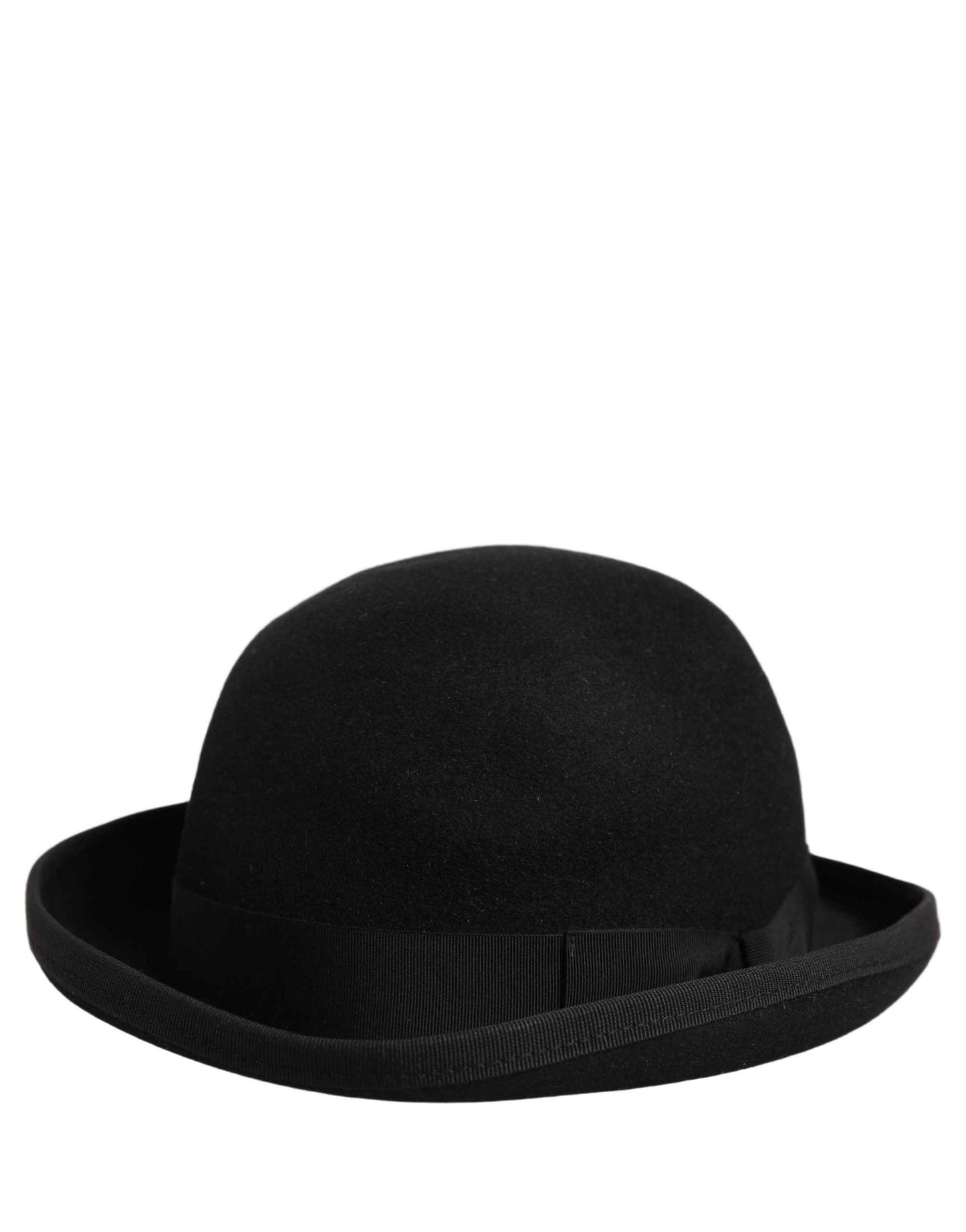 Men Black Rabbit Fur Felt Bowler Capello Hat
