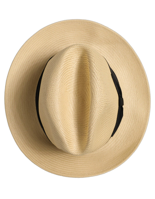 Men Beige Paper Straw Fedora Panama Capello Hat