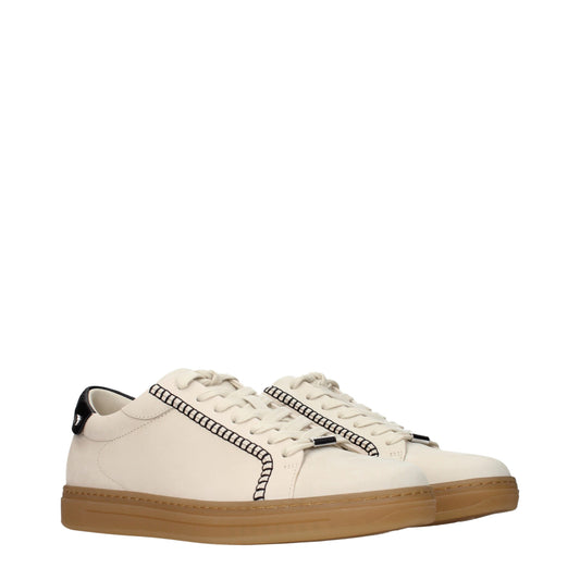 Beige Leather Sneakers