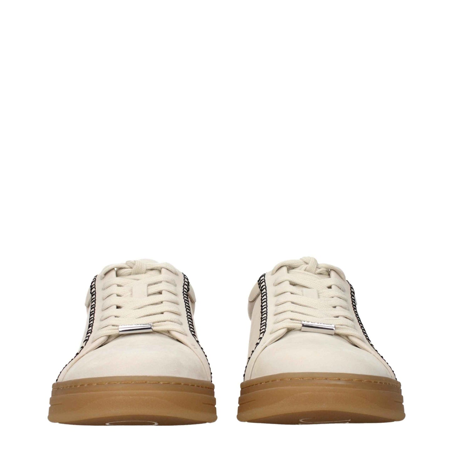 Beige Leather Sneakers