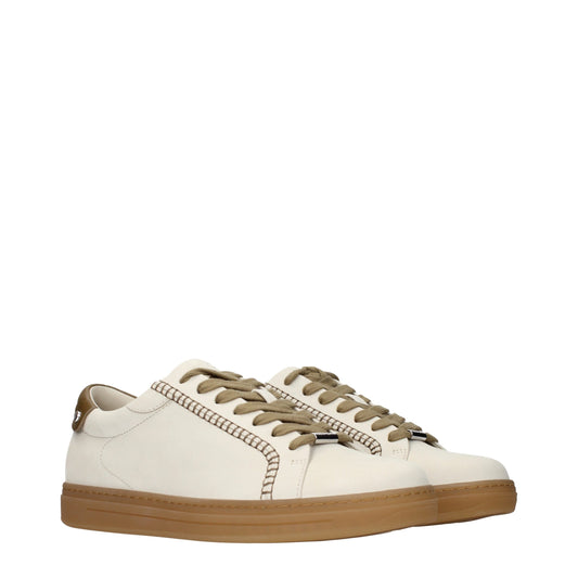Beige Leather Sneakers