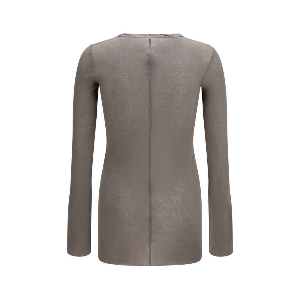Brown Cotton Long Sleeve T-Shirt