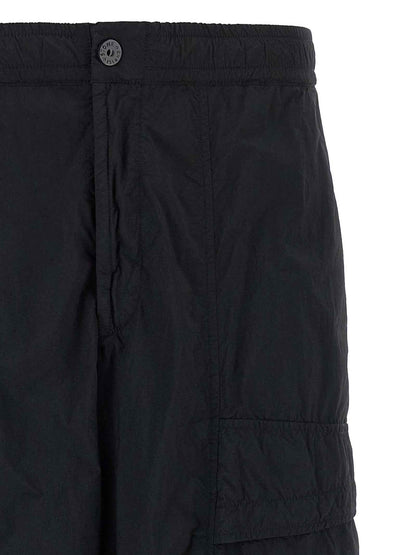 Black Polyamide Cargo Pants