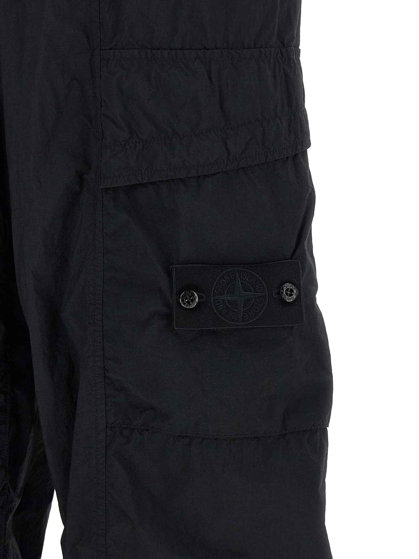 Black Polyamide Cargo Pants