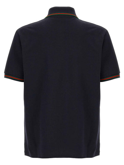 Blue Cotton Polo Shirt