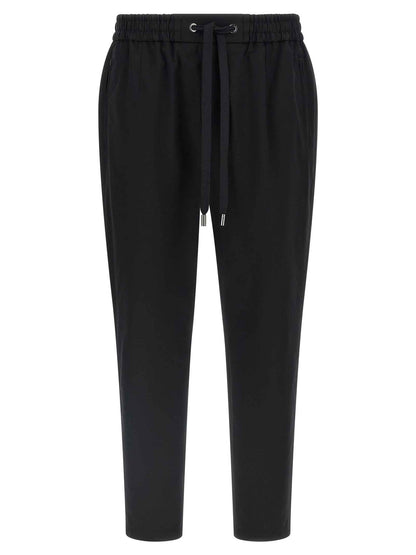 Black Cotton Casual Pants