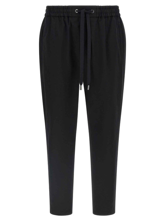 Black Cotton Casual Pants