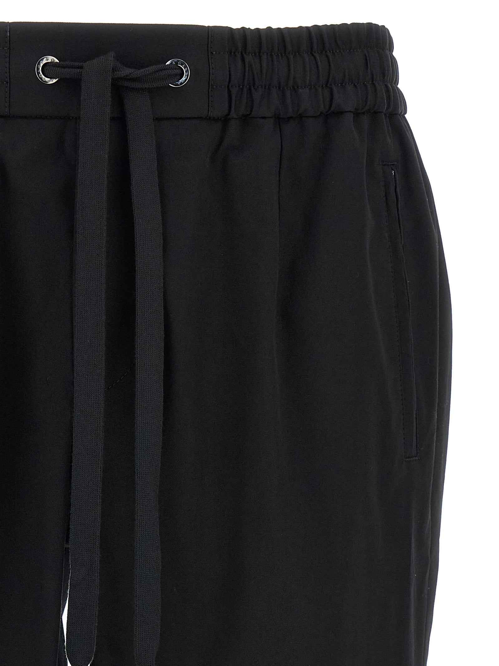 Black Cotton Casual Pants