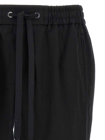 Black Cotton Casual Pants