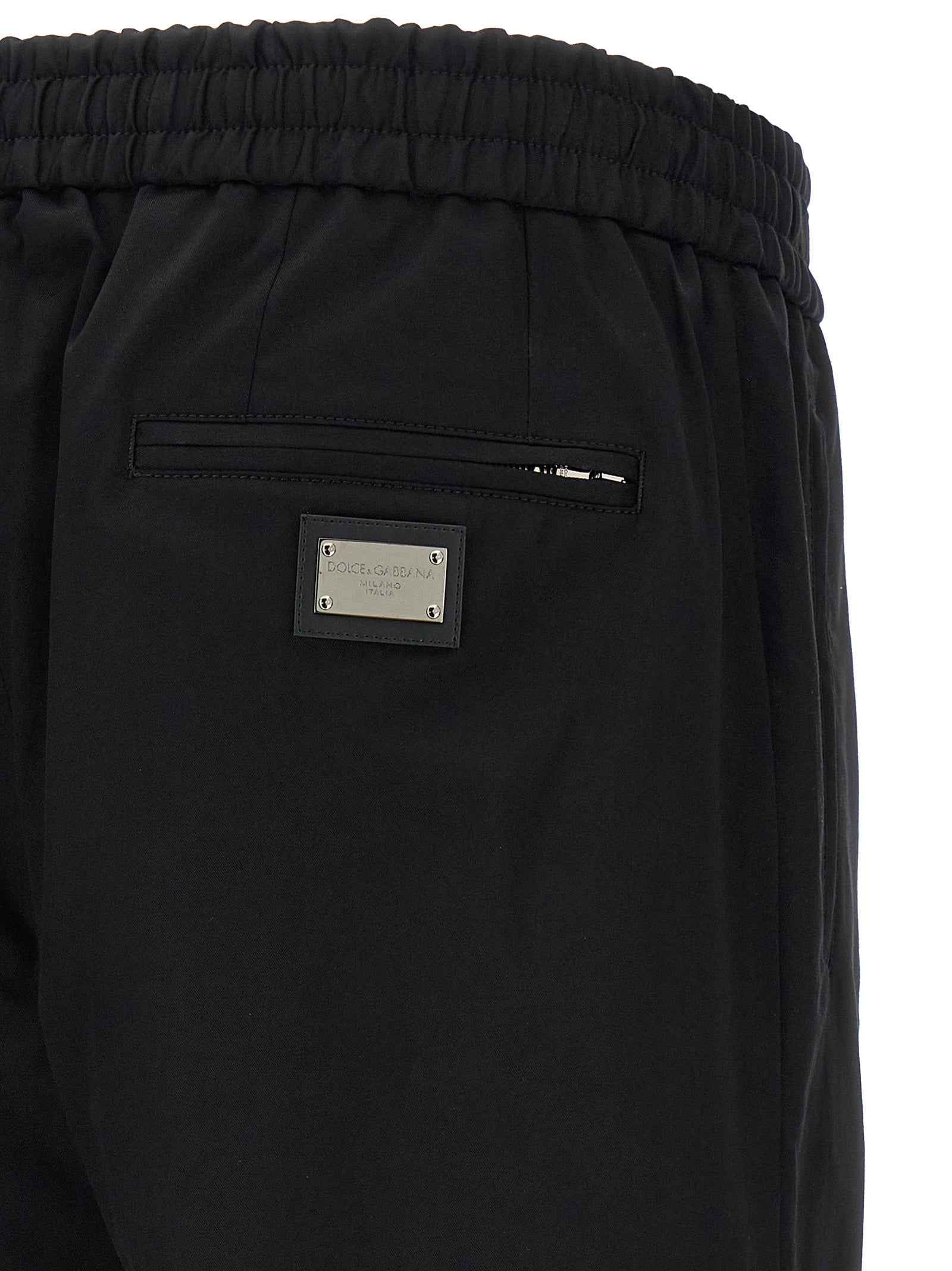 Black Cotton Casual Pants