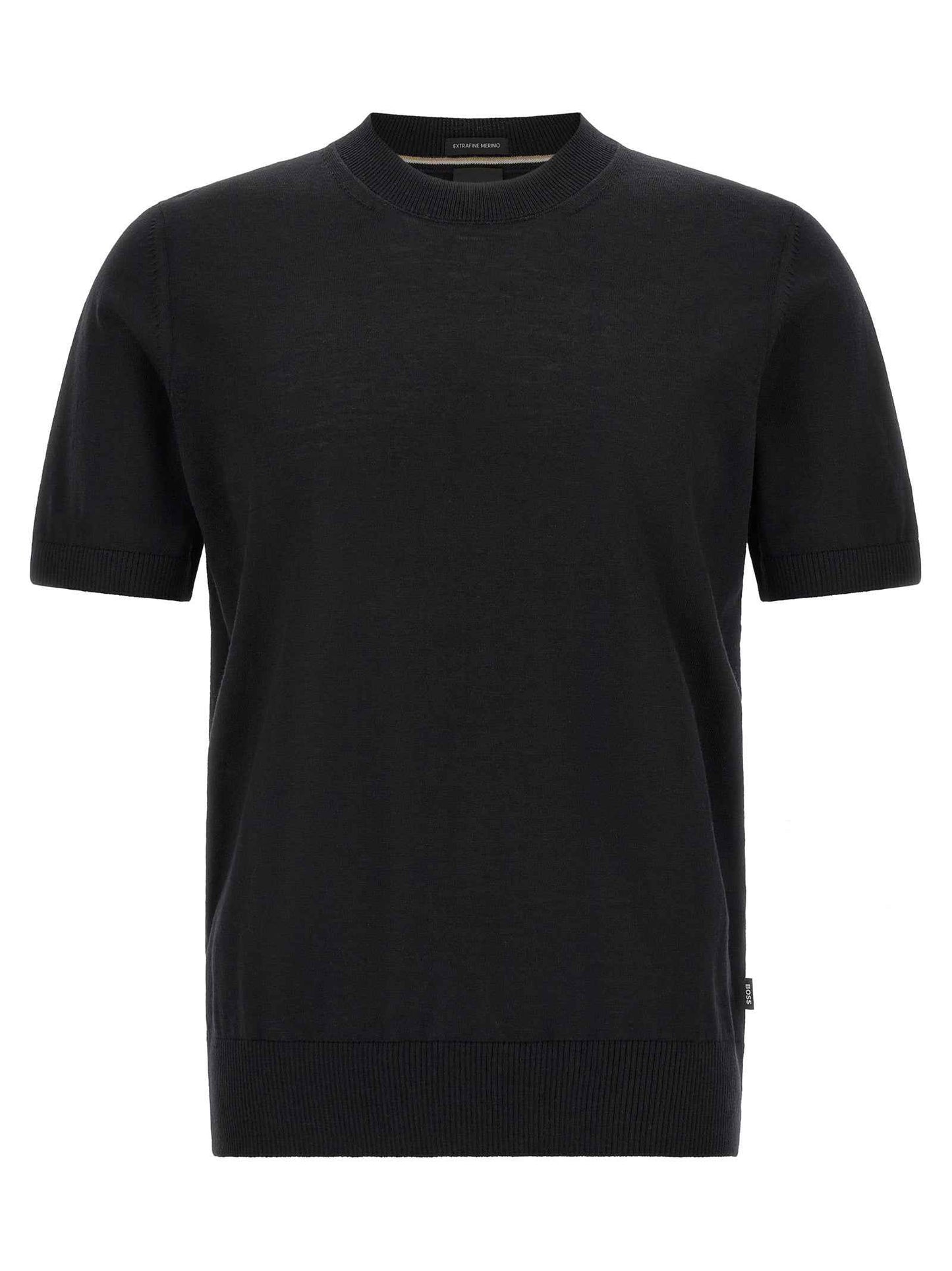 Black Virgin Wool T-Shirt