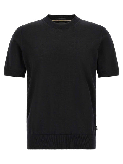 Black Virgin Wool T-Shirt