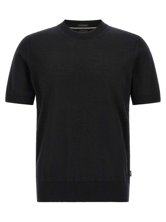 Black Virgin Wool T-Shirt