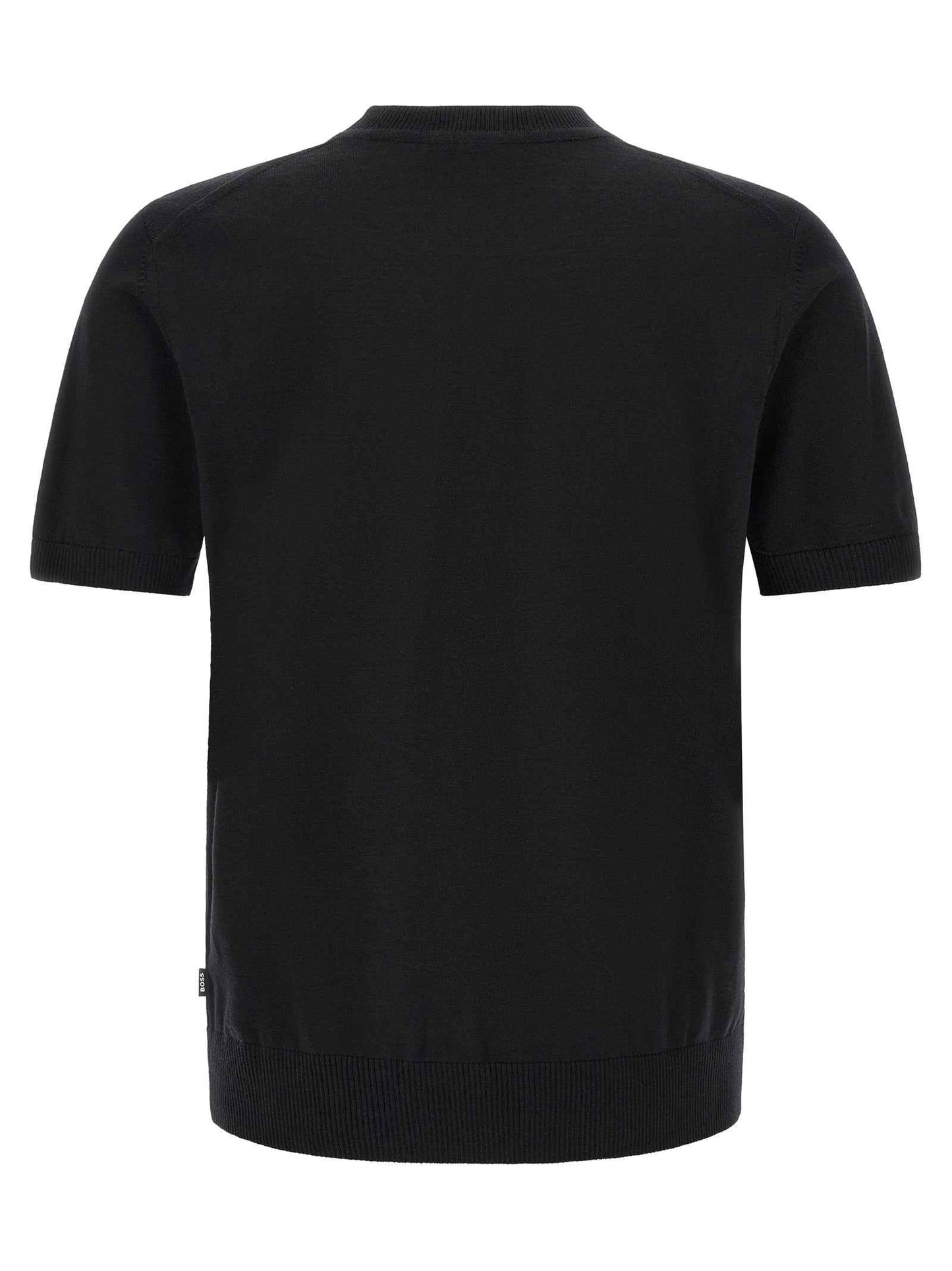 Black Virgin Wool T-Shirt