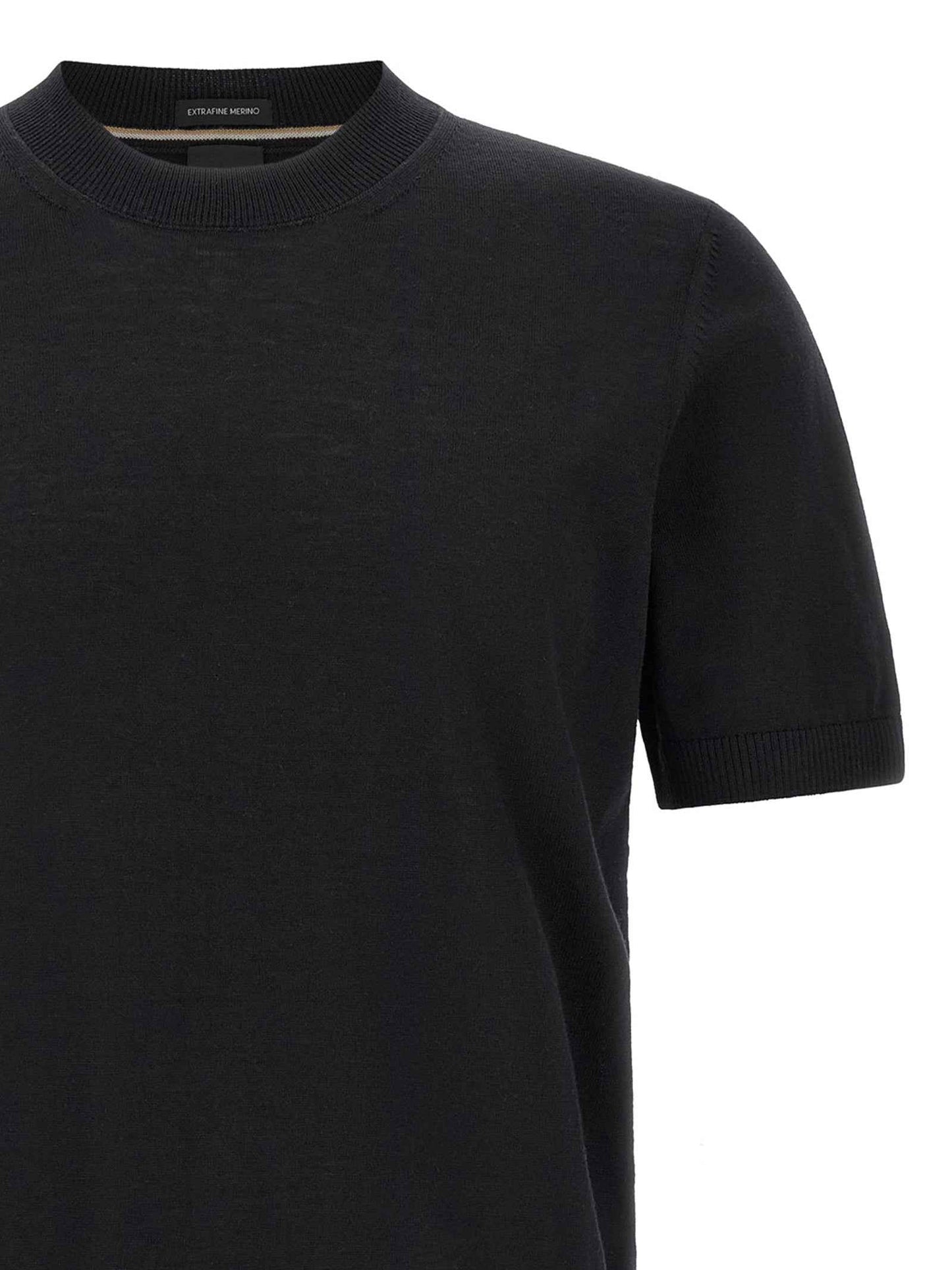 Black Virgin Wool T-Shirt
