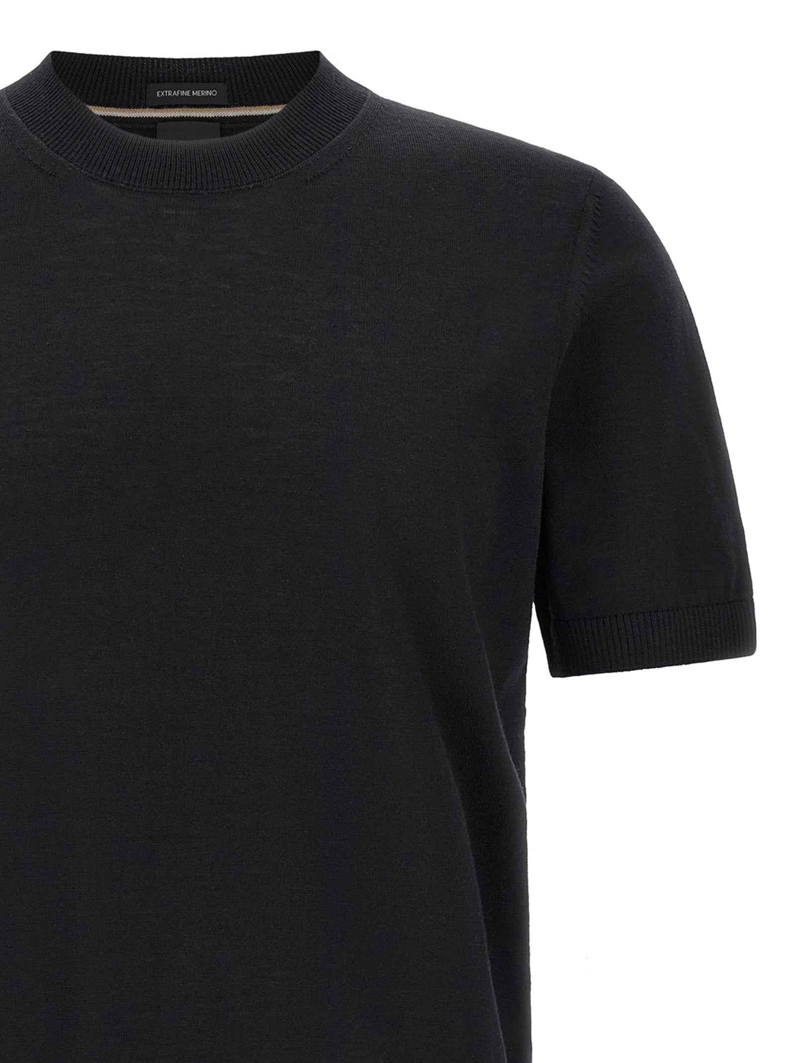 Black Virgin Wool T-Shirt