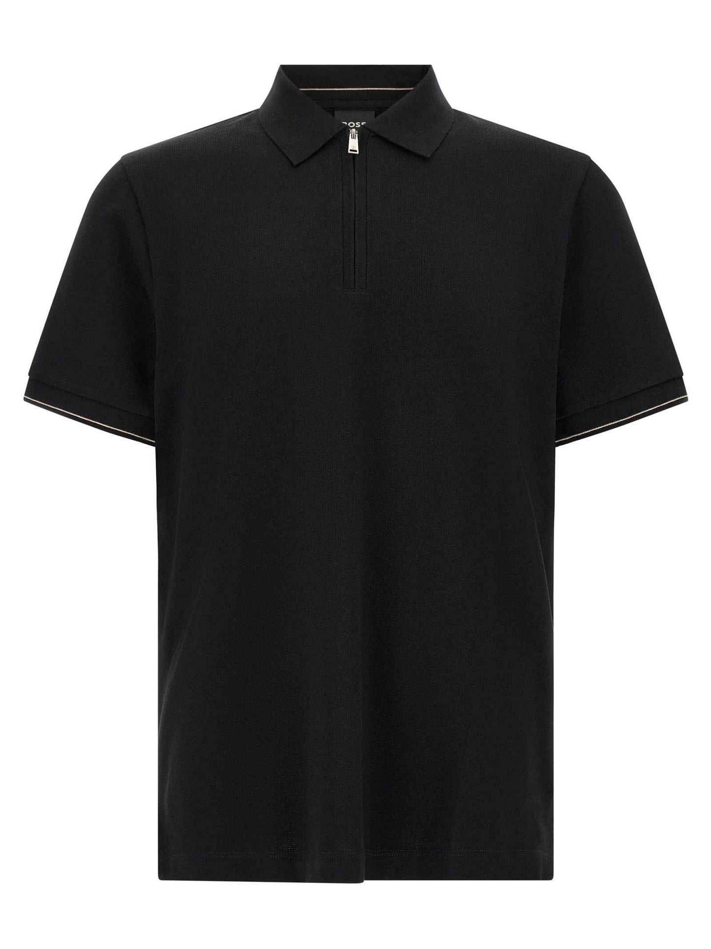 Black Cotton Polo Shirt