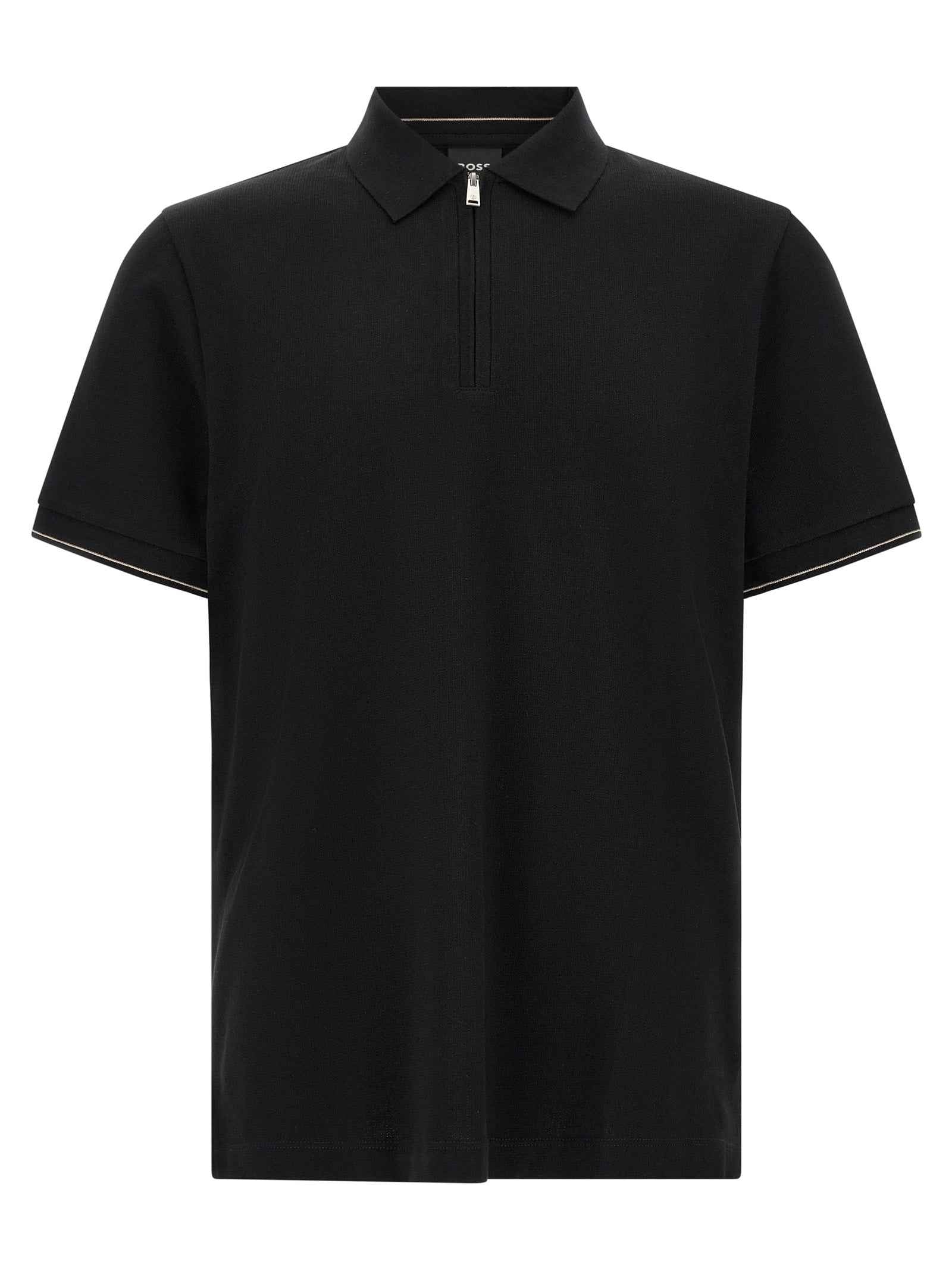 Black Cotton Polo Shirt