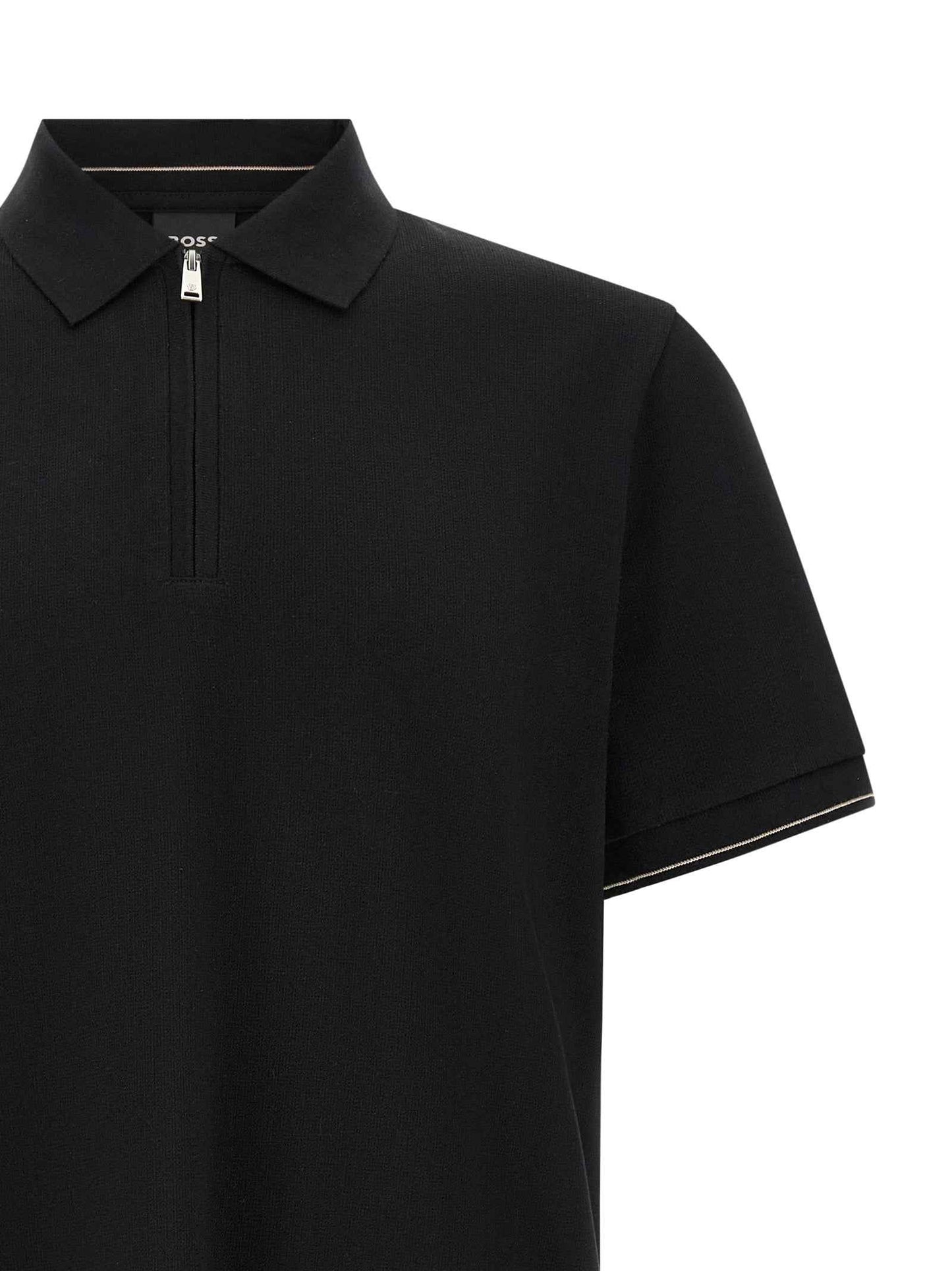Black Cotton Polo Shirt