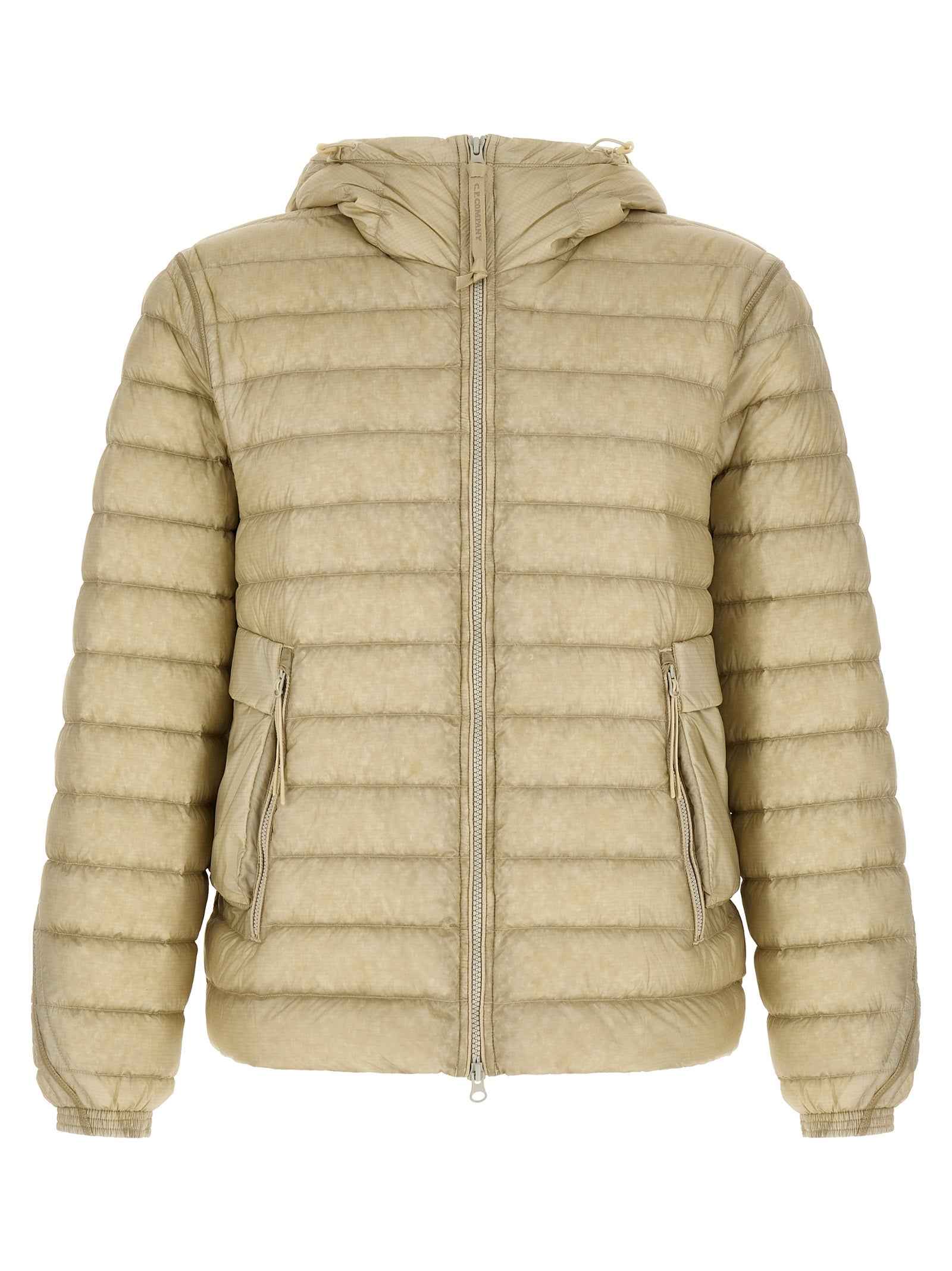 Beige Polyamide Full-Length Jacket
