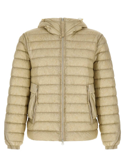 Beige Polyamide Full-Length Jacket