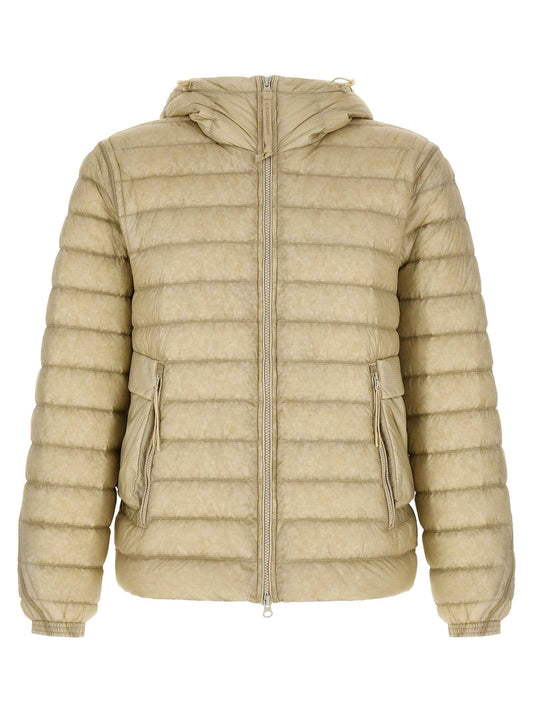 Beige Polyamide Full-Length Jacket
