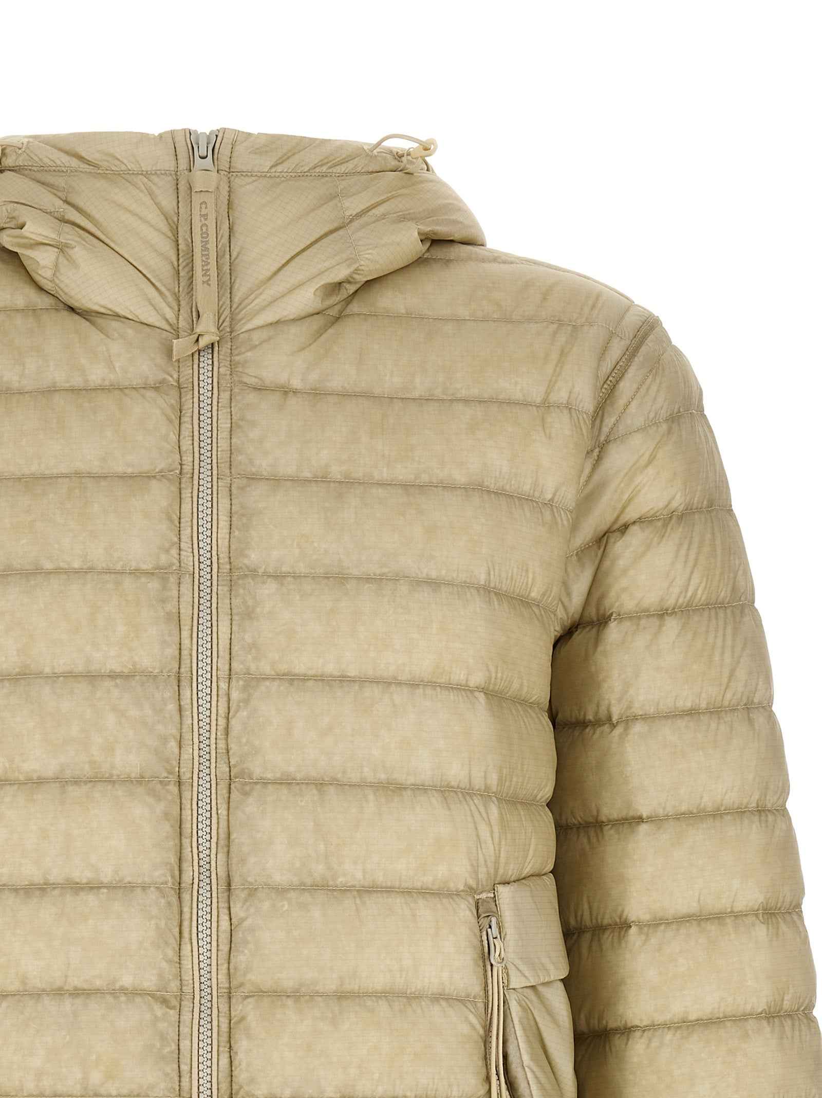 Beige Polyamide Full-Length Jacket