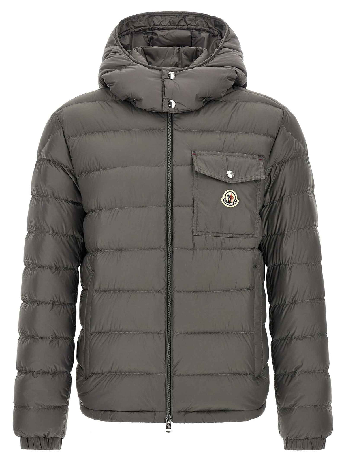 Gray Polyamide Full-Length Jacket