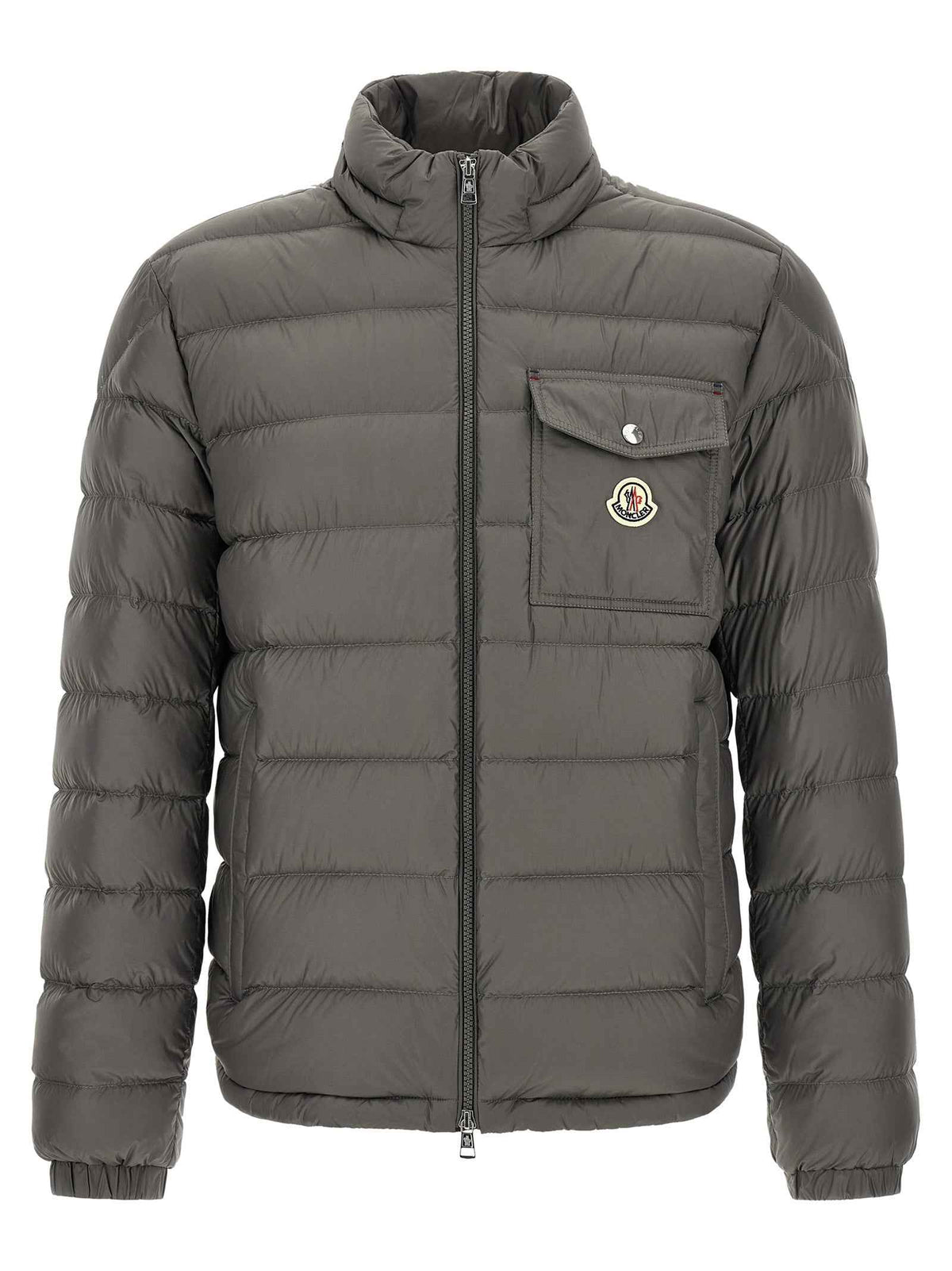 Gray Polyamide Full-Length Jacket