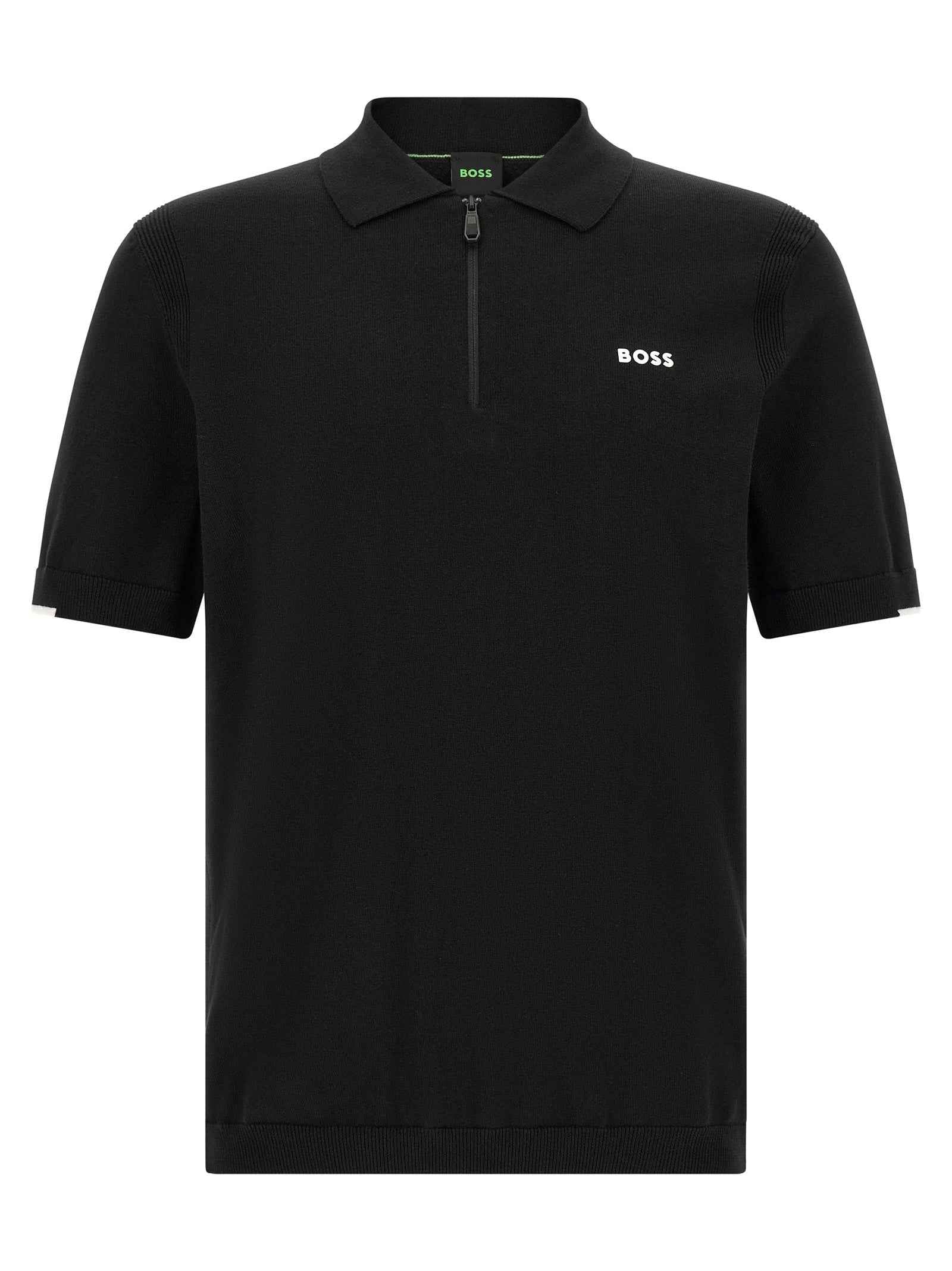 Black Cotton Polo Shirt