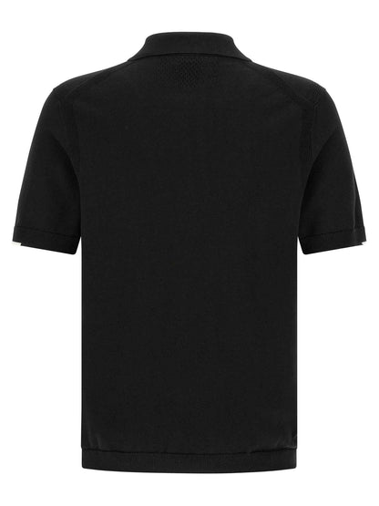Black Cotton Polo Shirt