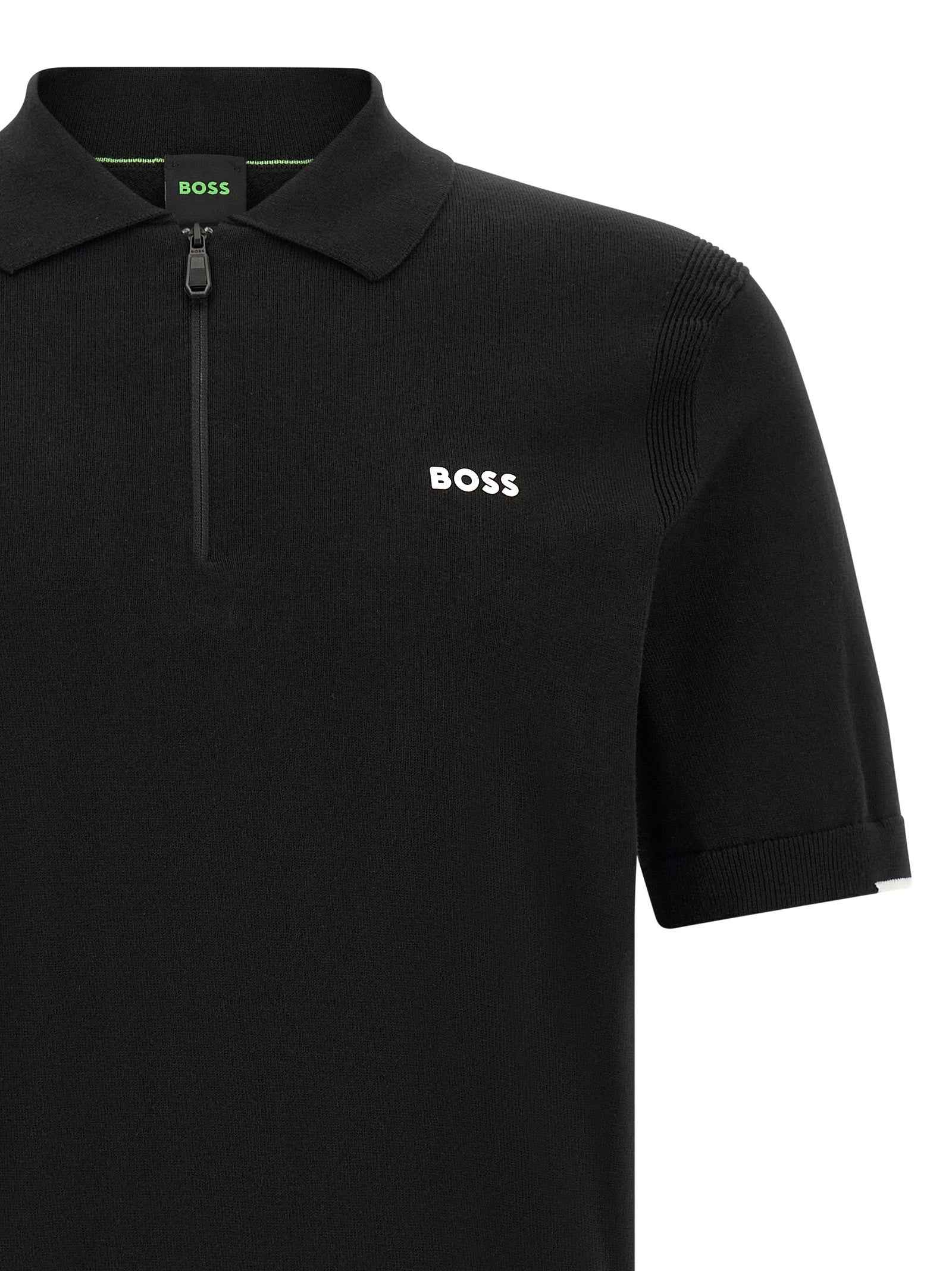 Black Cotton Polo Shirt