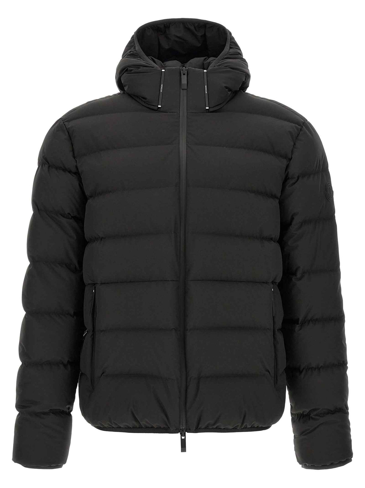 Black Polyester Full-Length Jacket