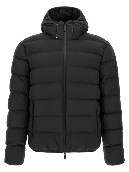 Black Polyester Full-Length Jacket