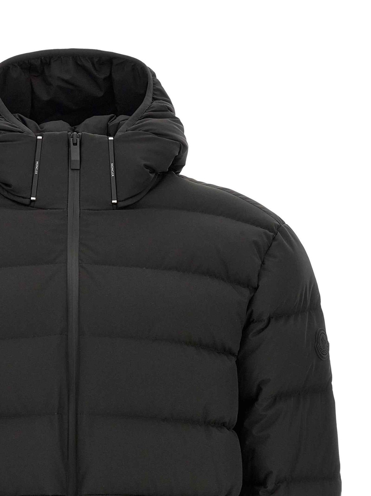 Black Polyester Full-Length Jacket