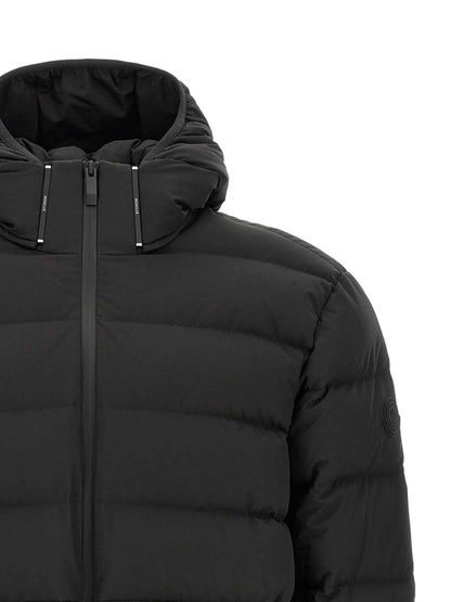Black Polyester Full-Length Jacket