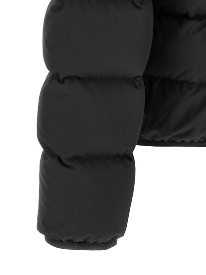 Black Polyester Full-Length Jacket