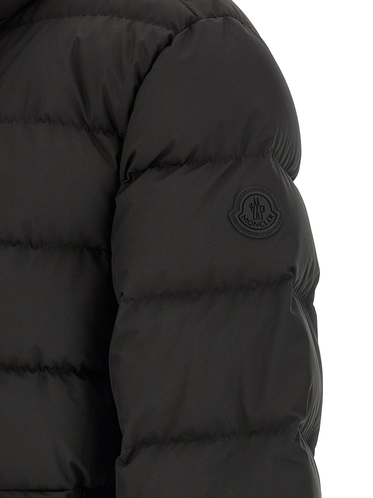 Black Polyester Full-Length Jacket